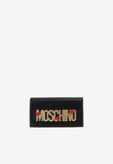 Moschino Heart Logo Lettering Wallet A812080027555 7555 Black