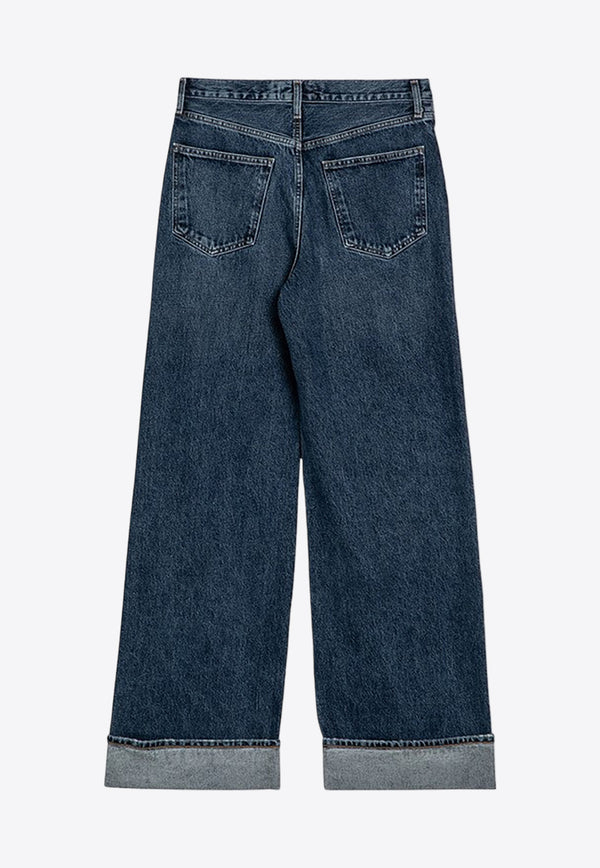 Agolde Ribbed Wide Jeans with Turn-Ups Blue A91591206/P_AGOLD-CONT