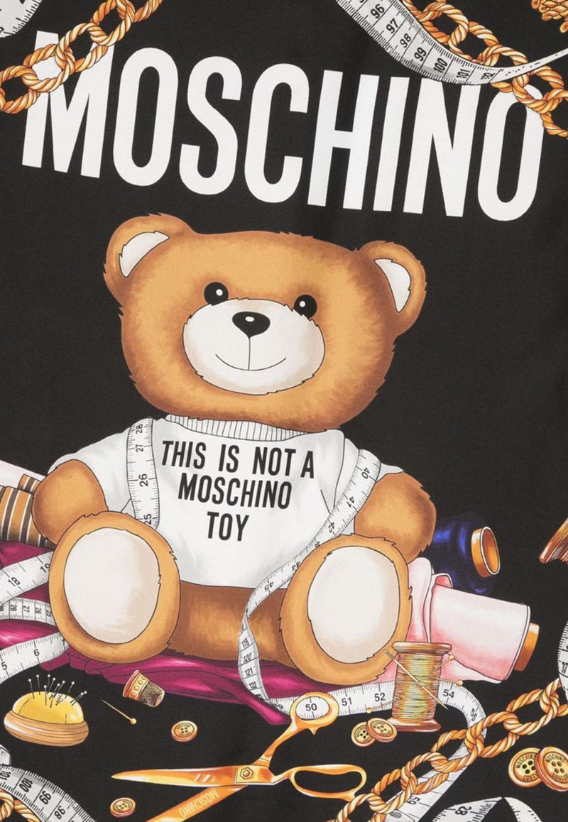 Moschino Toy Bear Print Silk Scarf A9350 8265 1555 Multicolor