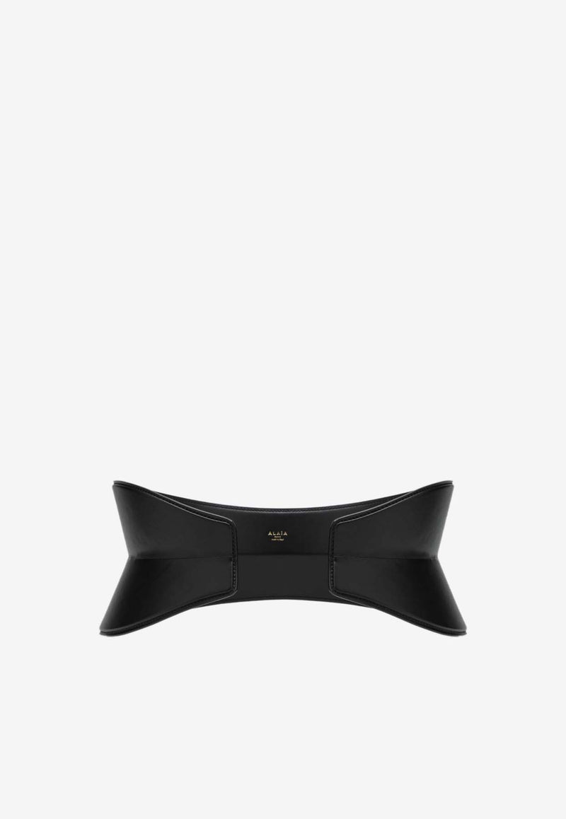 Alaïa Flex Wide Leather Belt Black AA1C111MCA314LE/P_ALAIA-999