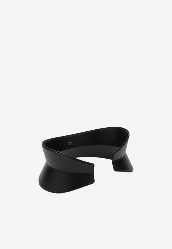 Alaïa Flex Wide Leather Belt Black AA1C111MCA314LE/P_ALAIA-999