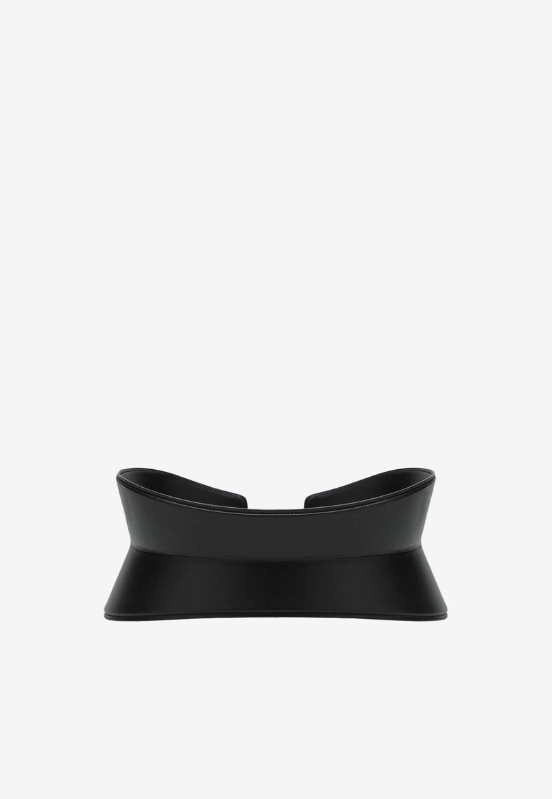 Alaïa Flex Wide Leather Belt Black AA1C111MCA314LE/P_ALAIA-999