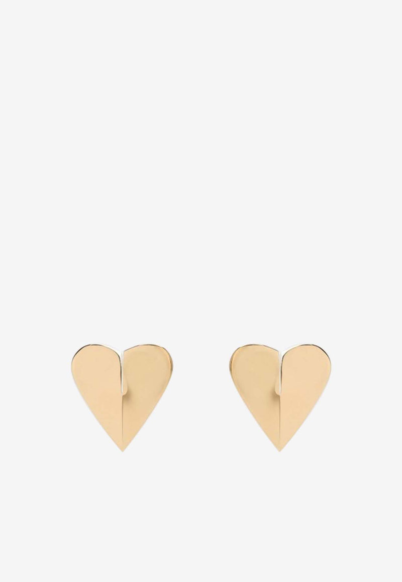 Alaïa Le Coeur Torn Oversized Earrings Gold AA2B067LA006MET/Q_ALAIA-220