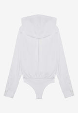 Alaïa Hooded Bodysuit Top White AA9C08576T611CO/P_ALAIA-000