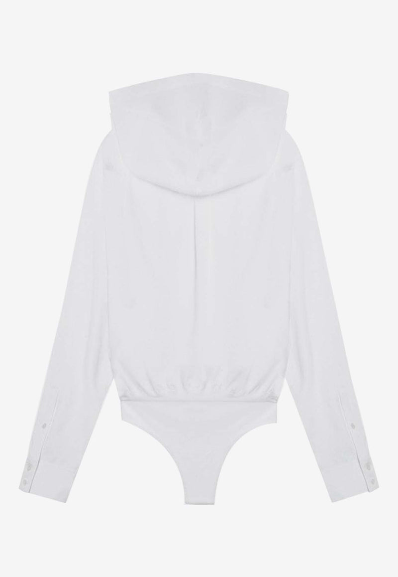 Alaïa Hooded Bodysuit Top White AA9C08576T611CO/P_ALAIA-000