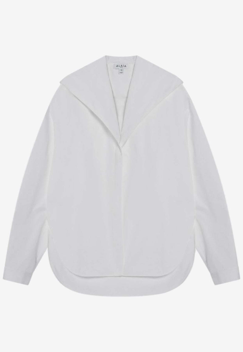 Alaïa Hooded Buttoned Shirt White AA9C0969T611ACO/Q_ALAIA-000