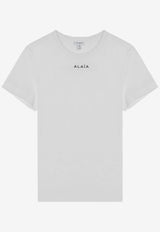 Alaïa Logo Print Crewneck T-shirt White AA9H0431J0105CO/Q_ALAIA-000