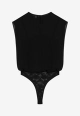 Alaïa Georgette Bodysuit Top  Black AA9H0492T666ASI/Q_ALAIA-995