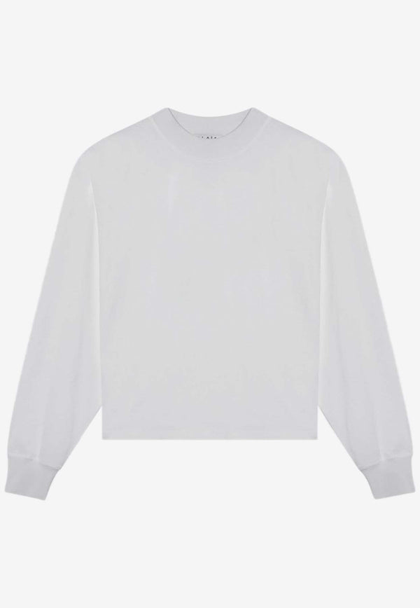 Alaïa Logo Lettering Crewneck Sweater White AA9H1139J010ACO/Q_ALAIA-000