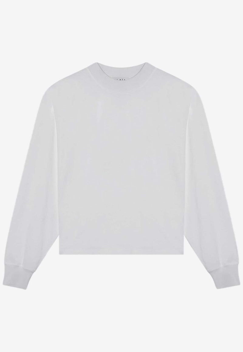 Alaïa Logo Lettering Crewneck Sweater White AA9H1139J010ACO/Q_ALAIA-000