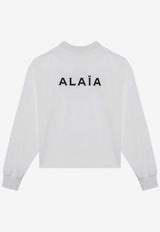 Alaïa Logo Lettering Crewneck Sweater White AA9H1139J010ACO/Q_ALAIA-000