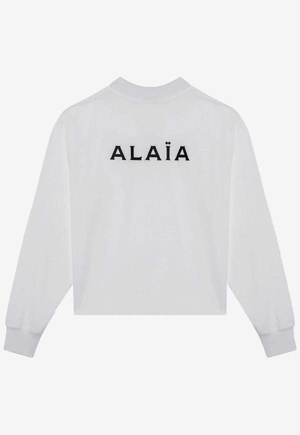 Alaïa Logo Lettering Crewneck Sweater White AA9H1139J010ACO/Q_ALAIA-000