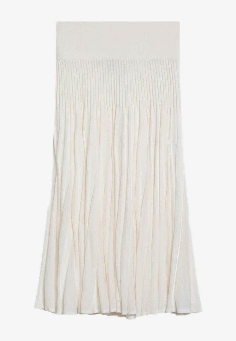 Alaïa Pleated Midi Skirt White AA9J2252K010AWO/Q_ALAIA-054