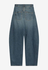 Alaïa Washed Round Jeans Blue AA9P0176T536ADE/Q_ALAIA-525