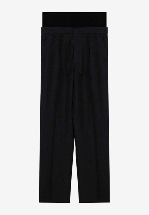 Alaïa Knitted Band Straight-Leg Pants Gray AA9P02386T467WO/P_ALAIA-830