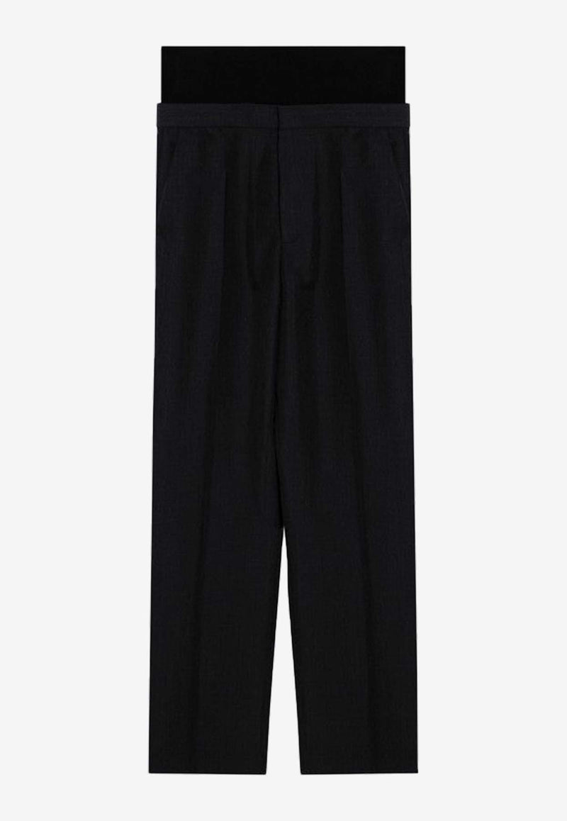 Alaïa Knitted Band Straight-Leg Pants Gray AA9P02386T467WO/P_ALAIA-830