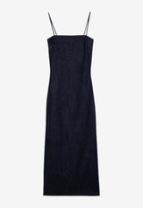 Alaïa Stretch Denim Midi Dress Blue AA9R11586T664DE/P_ALAIA-530