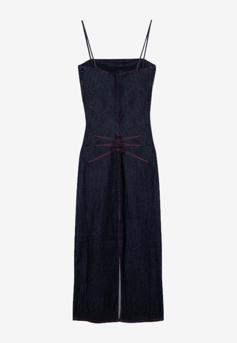 Alaïa Stretch Denim Midi Dress Blue AA9R11586T664DE/P_ALAIA-530