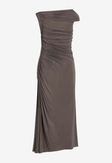 Alaïa Draped Midi Dress  Dove AA9R1408J050ACO/Q_ALAIA-755