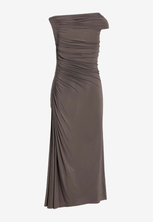 Alaïa Draped Midi Dress  Dove AA9R1408J050ACO/Q_ALAIA-755