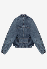 Zip-Up Washed Denim Jacket