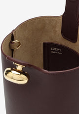 Loewe Mini Pebble Bucket  Bag in Calf Leather Burgundy AANBBBMX01LE/Q_LOEW-7240