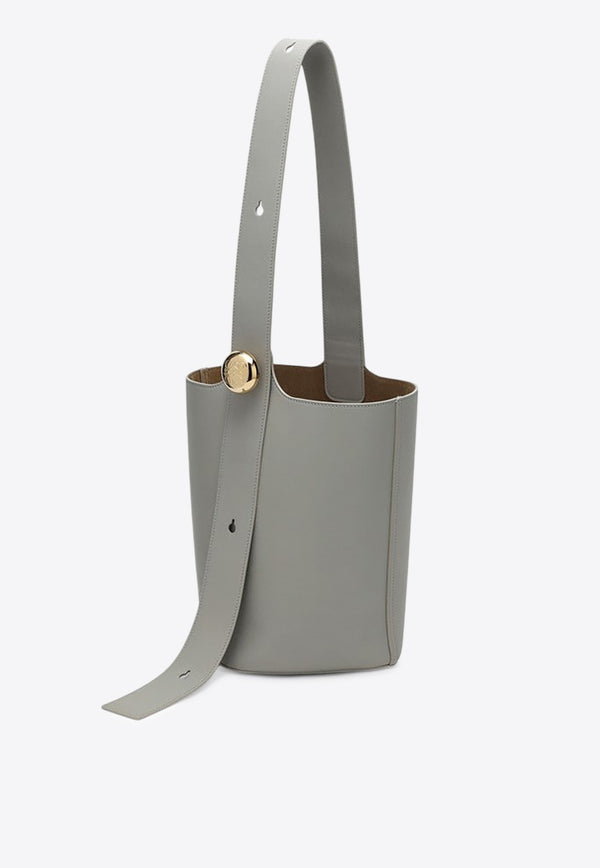 Loewe Medium Pebble Leather Bucket Bag Gray AANBBBWX01LE/Q_LOEW-6579