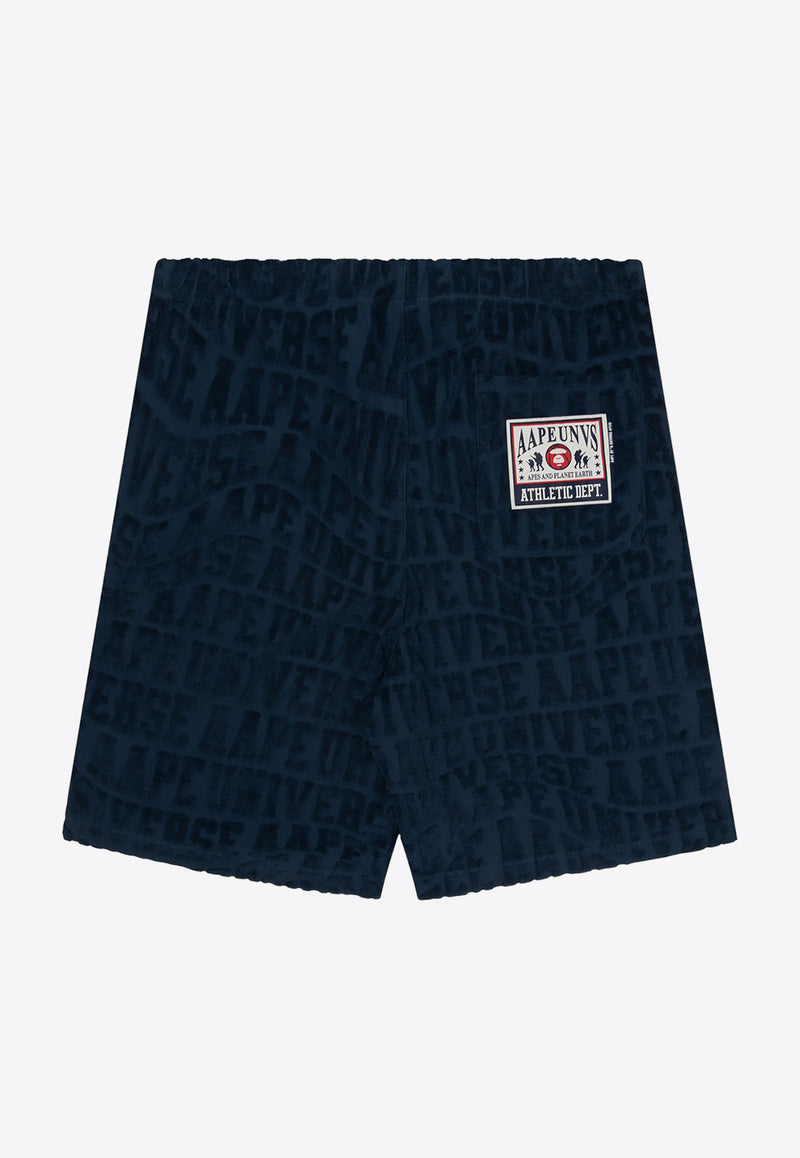 AAPE All-Over Terry Logo Shorts AAPSPMB602XXMNYXNAVY