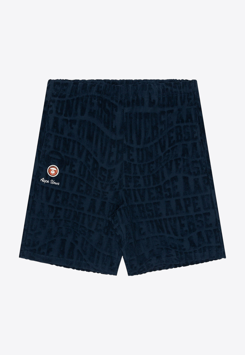 AAPE All-Over Terry Logo Shorts AAPSPMB602XXMNYXNAVY