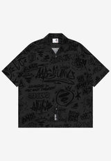 AAPE Moonface Graffiti Short-Sleeved Shirt AAPSRM8485XXMGYBGREY