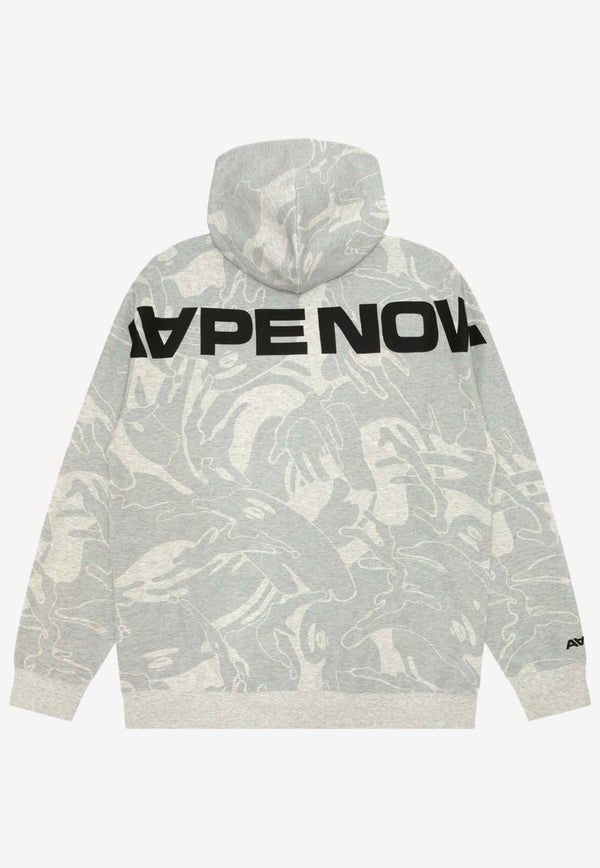 AAPE Moonface Zip-Up Camo Hooded Sweatshirt Gray AAPSWMB326XANGYZGREY MULTI