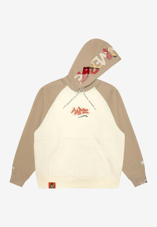 AAPE Logo Raglan Hooded Sweatshirt Beige AAPSWMB355XXNBGEBEIGE