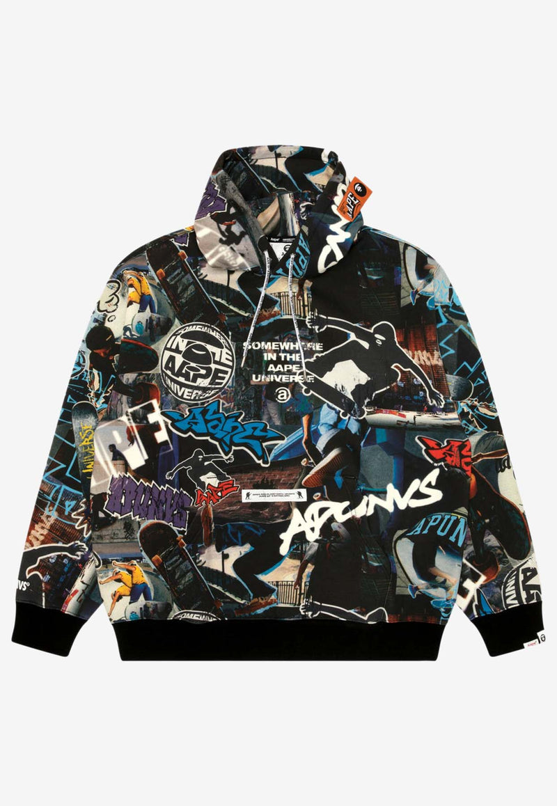 AAPE Moonface Graffiti Hooded Sweatshirt Multicolor AAPSWMB358XXNMLXMULTICOLOUR