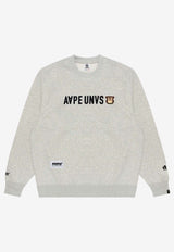 AAPE AAPER Crewneck Sweatshirt Gray AAPSWMB379XANWH2WHITE