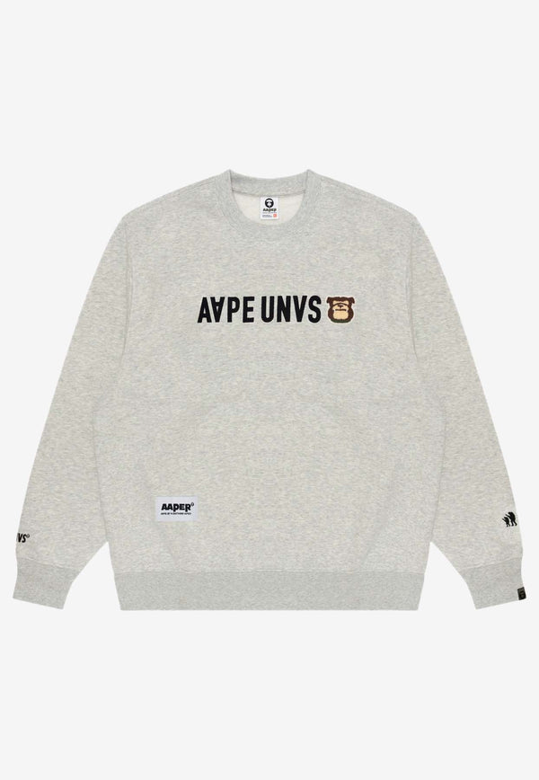 AAPE AAPER Crewneck Sweatshirt Gray AAPSWMB379XANWH2WHITE