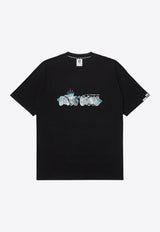 AAPE Moonface Graphic Crew Neck T-shirt Black