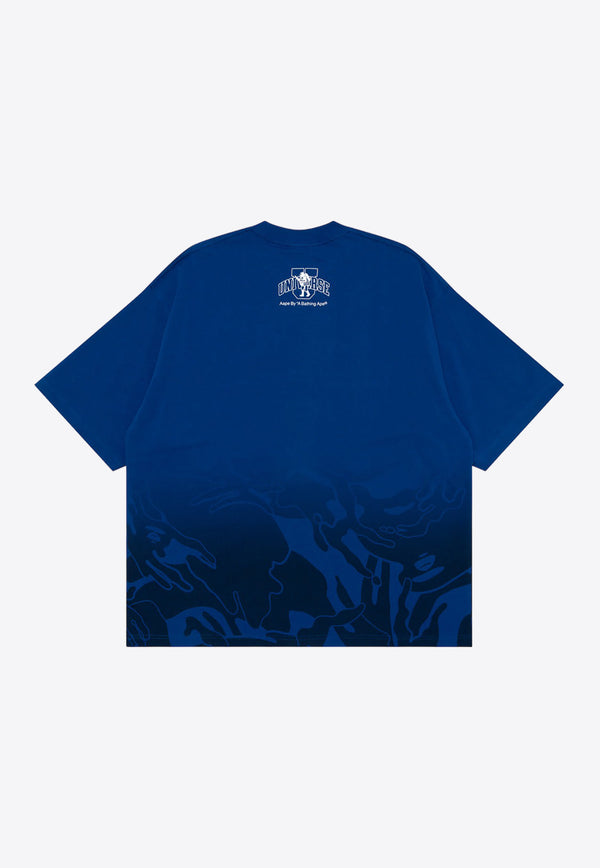 AAPE Logo-Embossed Crewneck T-shirt AAPTEM1464XXMBLDDARK BLUE