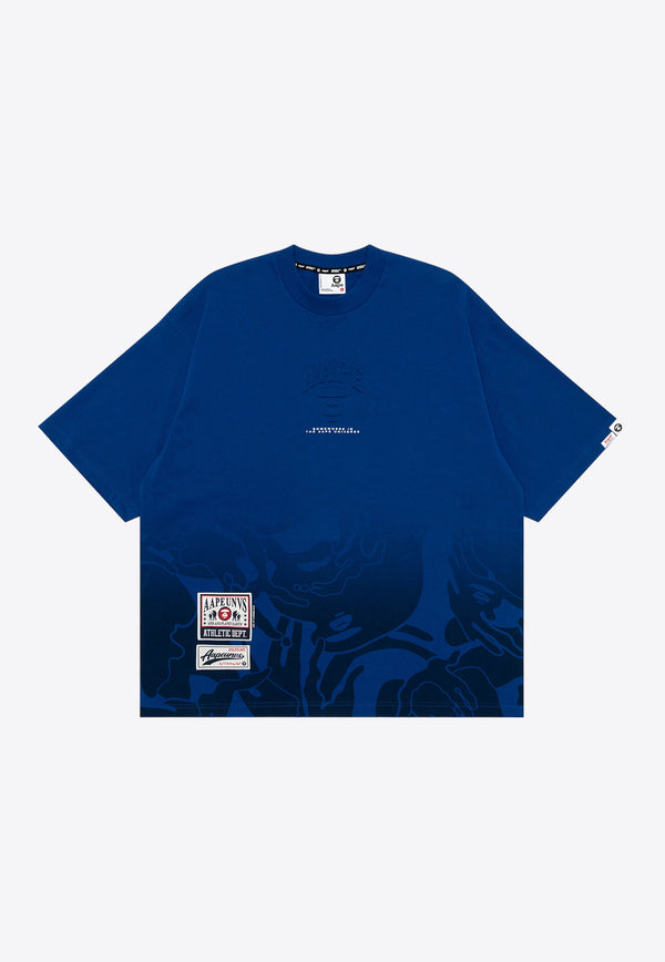 AAPE Logo-Embossed Crewneck T-shirt AAPTEM1464XXMBLDDARK BLUE