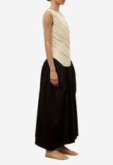 Abadia Ora Draped Maxi Dress Black AB100017-BLKBLACK/WHITE