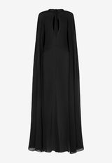 Tom Ford Long Cape Sleeved Maxi Dress AB3432-FAX852 LB999 Black