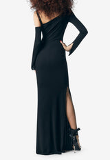 Tom Ford One-Shoulder Asymmetric Maxi Dress ABJ724-FAX162 LB999 Black