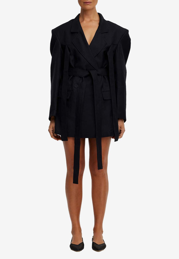 Acler Gennon Belted Mini Blazer Dress Black