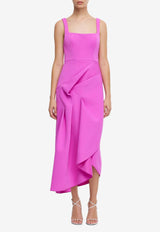 Acler Hewton Draped Midi Dress Fuchsia