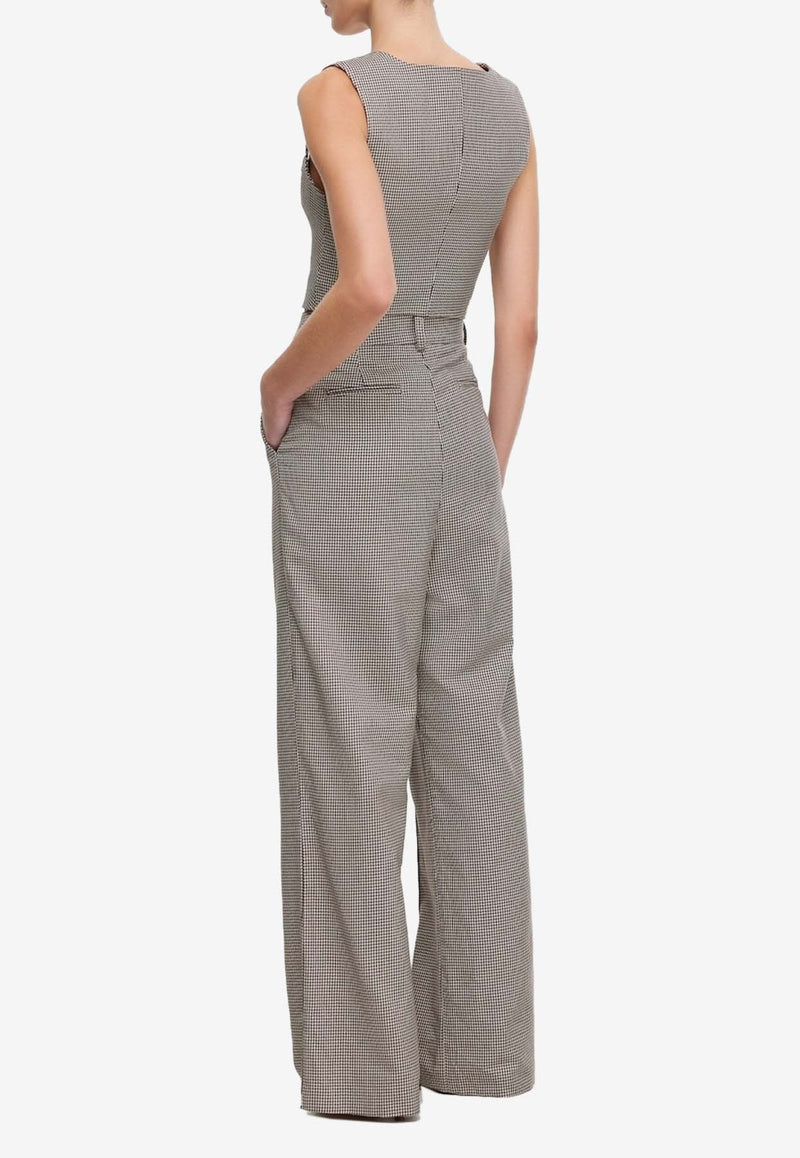 Acler Willcott Houndstooth Tailored Pants Gray