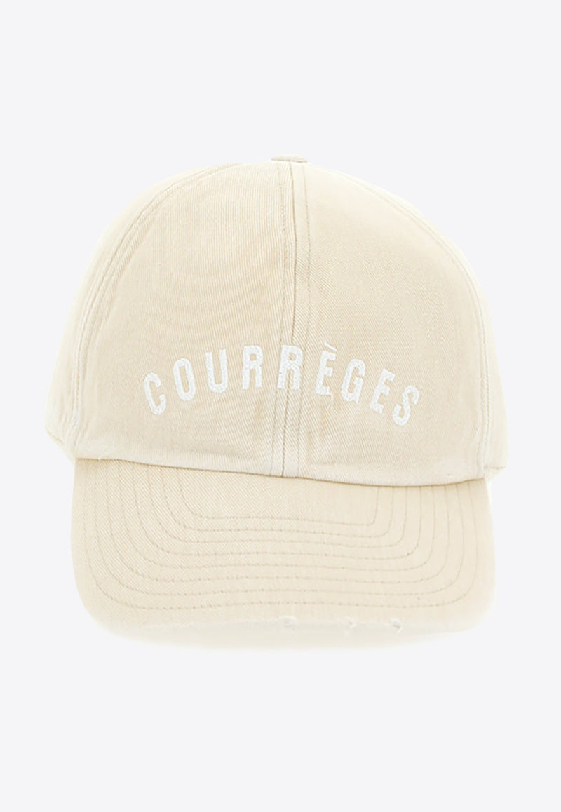 Courrèges Logo Print Baseball Cap Oat ACT031CO0024_000_1004