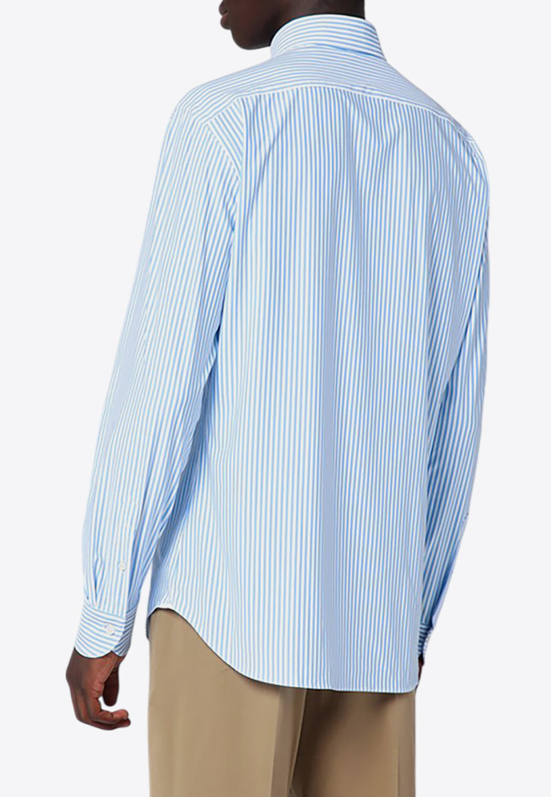 XACUS Striped Long-Sleeved Poplin Shirt  Light Blue ACT558ML11465/P_XACUS-002