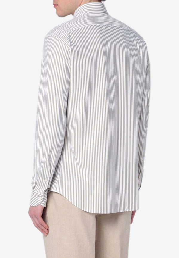 XACUS Striped Long-Sleeved Shirt Beige ACT558ML81609/Q_XACUS-003