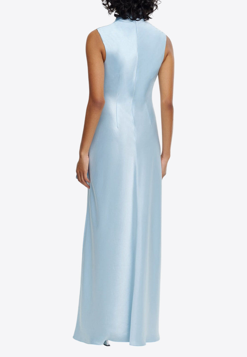 Acler Jeffries Draped Satin Maxi Dress Light Blue AD2407135D-LIGHTCORNFLOWERLIGHT BLUE