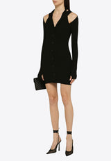 Andreadamo Cut-Out Ribbed Mini Dress Black ADPS24DR15748169VI/O_ANDRA-0473