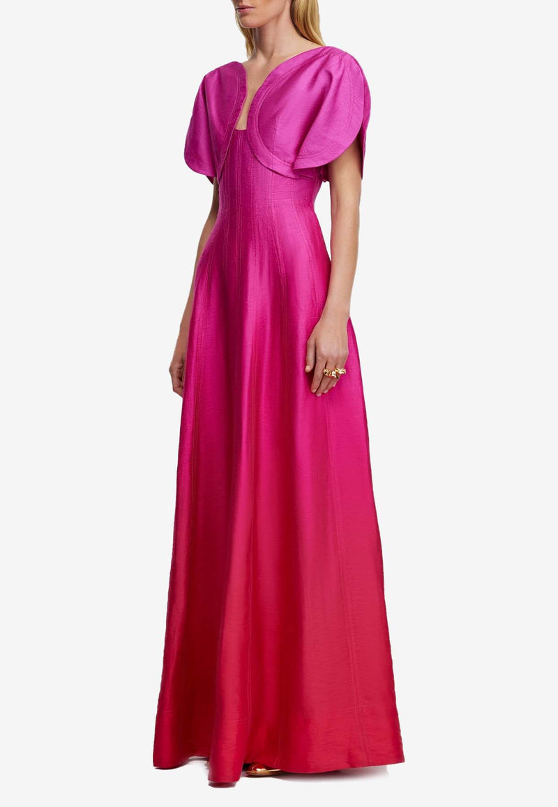 Acler Evanton Satin Ombre Gown Pink AL2410133D-PRT-RASPBERRYOMBREPINK MULTI